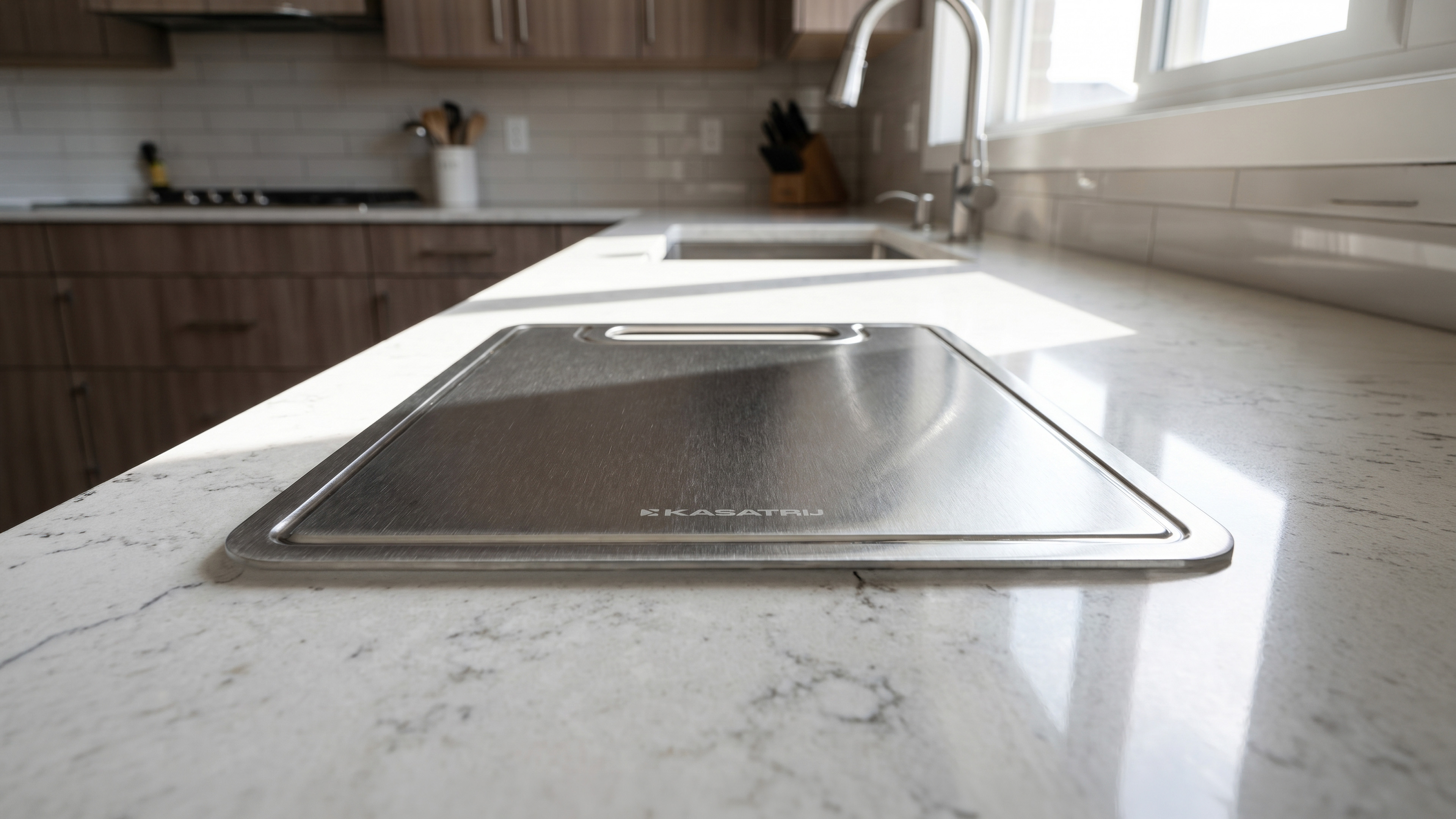 KASATRIJ titanium cutting board in kitchen
